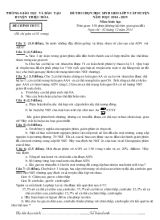 Đề thi chọn học sinh giỏi lớp 9 cấp huyện năm học 2014 - 2015 môn sinh học